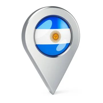 Map pointer with flag of Argentina, 3D rendering Map pointer with flag of ... Stock Photos