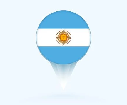 Map pointer with flag of Argentina. Stock Illustration