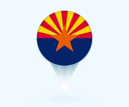 Map pointer with flag of Arizona. 스톡 일러스트