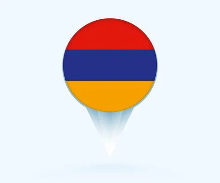 Map pointer with flag of Armenia. Stock Illustration