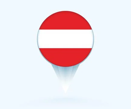 Map pointer with flag of Austria. Stock Illustration