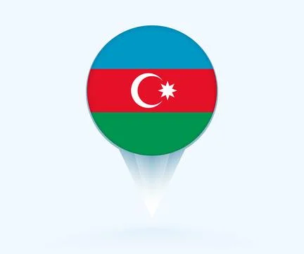 Map pointer with flag of Azerbaijan. Stock Illustration