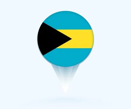 Map pointer with flag of The Bahamas. Stock Illustration