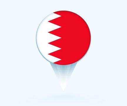 Map pointer with flag of Bahrain. Stock Illustration