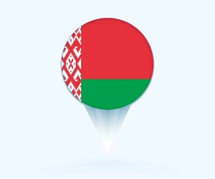 Map pointer with flag of Belarus. Stock Illustration