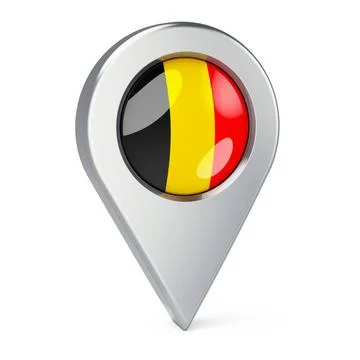 Map pointer with flag of Belgium, 3D rendering Map pointer with flag of Be... Stock Photos
