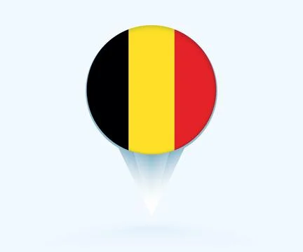 Map pointer with flag of Belgium. Stock Illustration