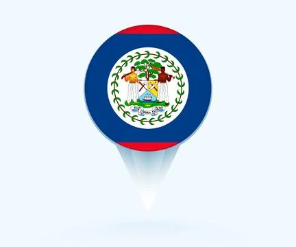 Map pointer with flag of Belize. Stock Illustration