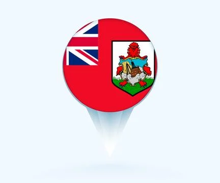 Map pointer with flag of Bermuda. Stock Illustration