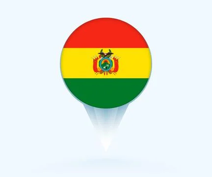Map pointer with flag of Bolivia. Stock Illustration