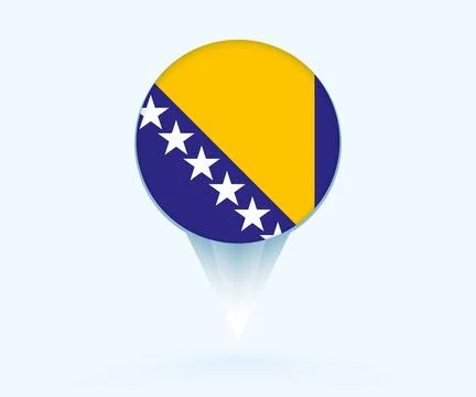 Map pointer with flag of Bosnia and Herzegovina. Stock Illustration