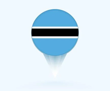 Map pointer with flag of Botswana. Stock Illustration