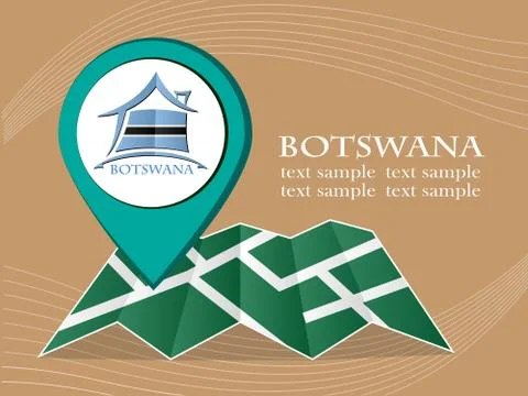 Map with pointer flag Botswana vector illustration eps 10. イラスト素材