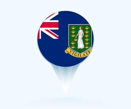 Map pointer with flag of British Virgin Islands. 스톡 일러스트