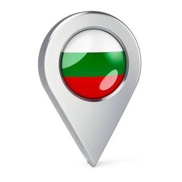Map pointer with flag of Bulgaria, 3D rendering Map pointer with flag of B... 스톡 사진