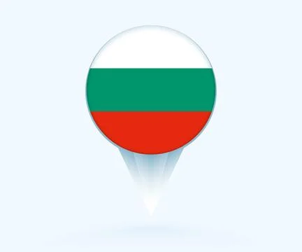 Map pointer with flag of Bulgaria. Stock Illustration