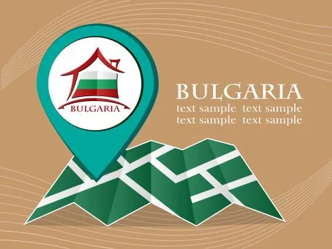 Map with pointer flag Bulgaria vector illustration eps 10. イラスト素材