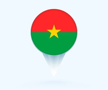 Map pointer with flag of Burkina Faso. Stock Illustration