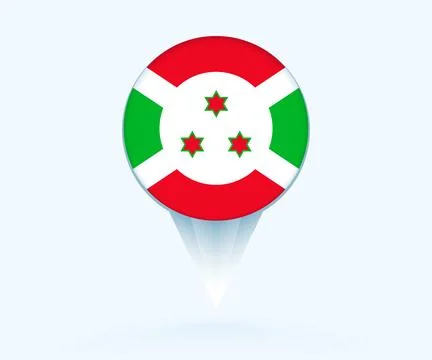 Map pointer with flag of Burundi. Stock Illustration