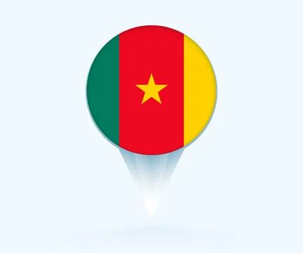 Map pointer with flag of Cameroon. Stock Illustration