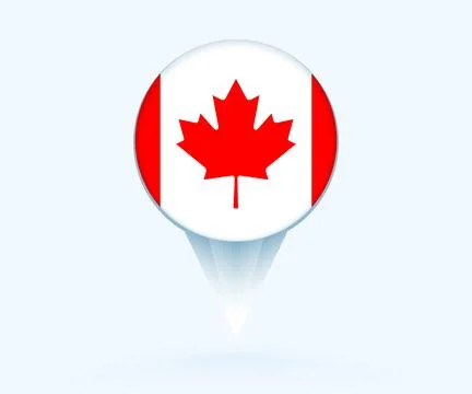 Map pointer with flag of Canada. Stock Illustration