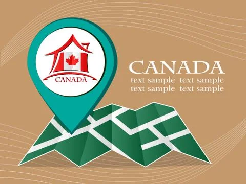 Map with pointer flag Canada vector illustration eps 10. イラスト素材