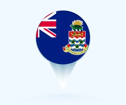 Map pointer with flag of Cayman Islands. Stock Illustration