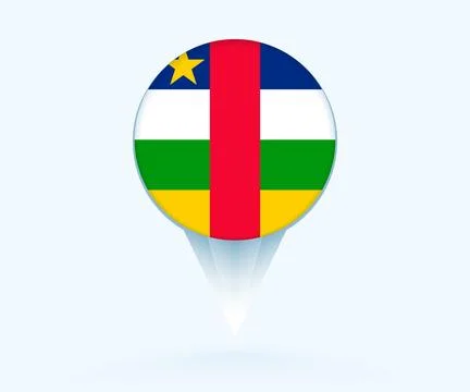 Map pointer with flag of Central African Republic. Ilustração Stock