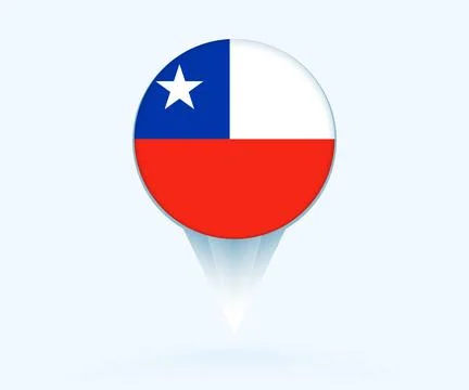 Map pointer with flag of Chile. Stock Illustration