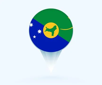 Map pointer with flag of Christmas Island. Stock Illustration