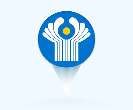 Map pointer with flag of CIS. Stock Illustration
