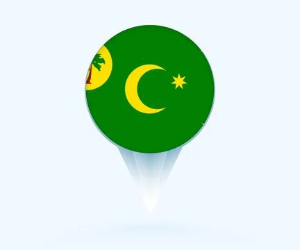 Map pointer with flag of Cocos Islands. Stock Illustration