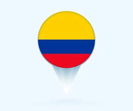 Map pointer with flag of Colombia. Stock Illustration