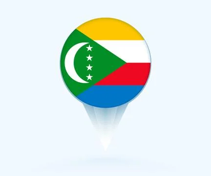 Map pointer with flag of Comoros. Stock Illustration