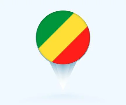 Map pointer with flag of Congo. Ilustração Stock