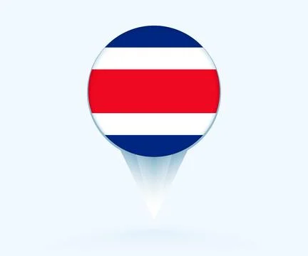 Map pointer with flag of Costa Rica. Stock Illustration