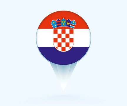 Map pointer with flag of Croatia. Stock Illustration
