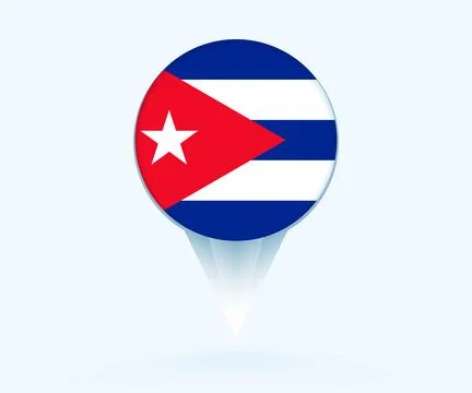 Map pointer with flag of Cuba. Stock Illustration