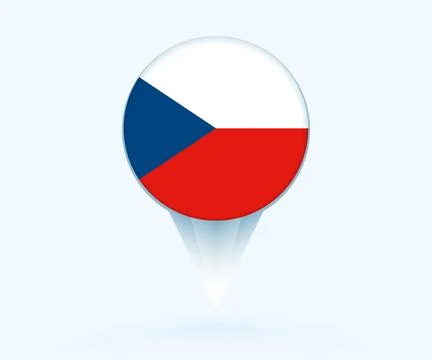 Map pointer with flag of Czech Republic. Stock Illustration