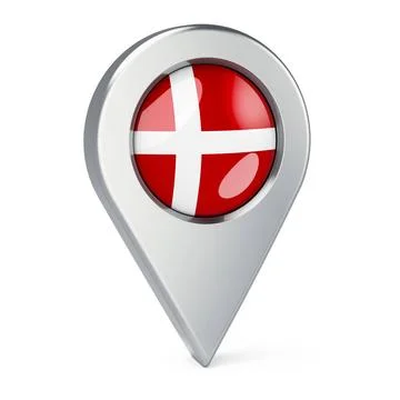 Map pointer with flag of Denmark, 3D rendering Map pointer with flag of De... 스톡 사진
