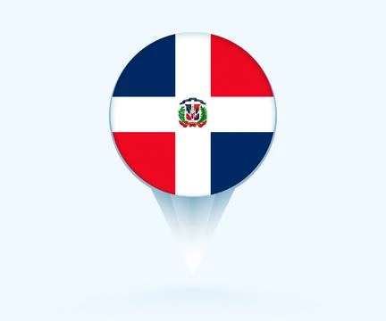 Map pointer with flag of Dominican Republic. Stock Illustration