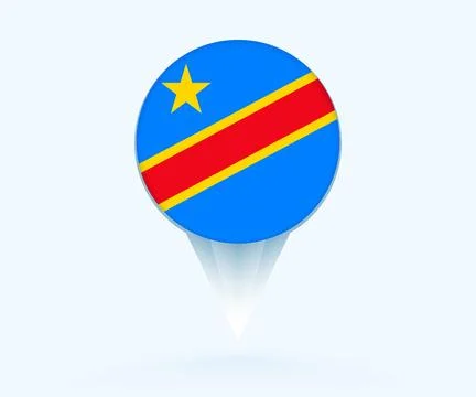 Map pointer with flag of DR Congo. Stock Illustration