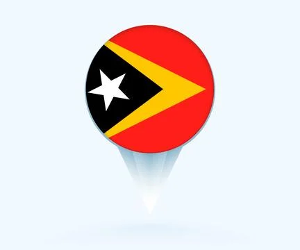 Map pointer with flag of East Timor. Stock Illustration