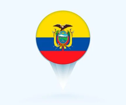 Map pointer with flag of Ecuador. Stock Illustration