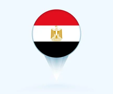 Map pointer with flag of Egypt. Stock Illustration
