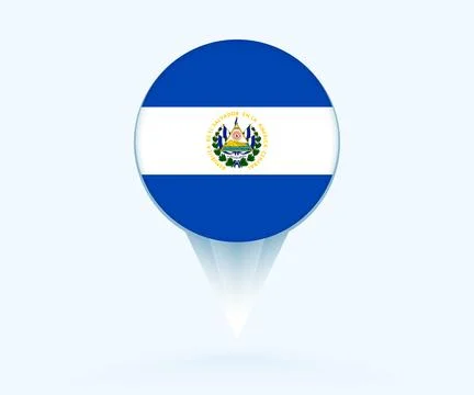Map pointer with flag of El Salvador. Stock Illustration