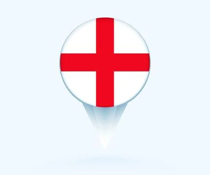 Map pointer with flag of England. Stock Illustration
