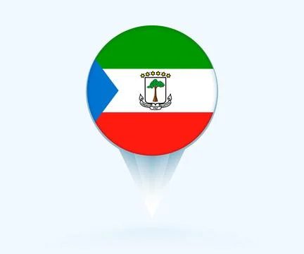 Map pointer with flag of Equatorial Guinea. Stock Illustration