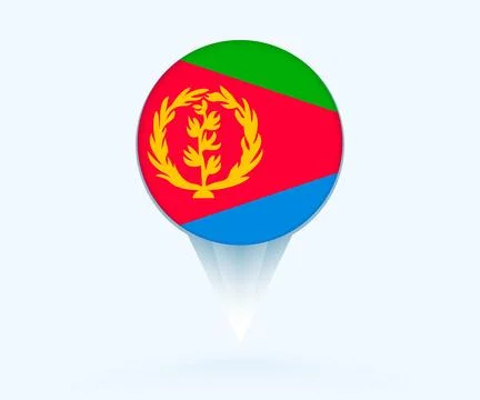 Map pointer with flag of Eritrea. Stock Illustration