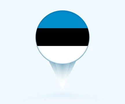 Map pointer with flag of Estonia. Stock Illustration